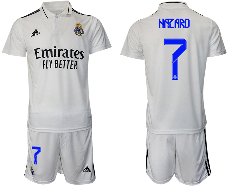 Men 2022-2023 Club Real Madrid home white #7 Adidas Soccer Jersey1